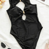 Izrezano Slim Fit Brez Hrbtne Enodelno Kopalke