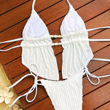 Halter Tie Podrobnosti Bodycon Dva Kosa Kopalke