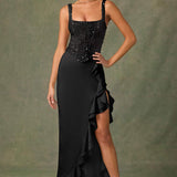Bela - Corset obleka iz satena
