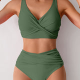 Visok Pas Trdno Bodycon Dva Kosa Kopalni Set