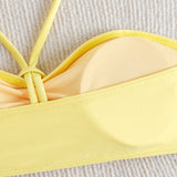 Rumena Halter Bandeau Tri-delni Kopalni Set