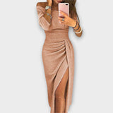 "Lena - Eleganten brezramenski plašč" can be rewritten as "Lena - Šik brezramenski plašč".