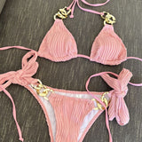Bikini set z metalnim verižnim vrvico