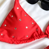 Šik bikini set z izrezom in diamanti