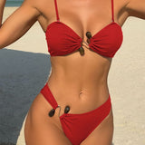 Trden Izrezan Biserasti Bikini Set