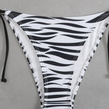Halter Zebra Print Triangularni Bikini Set