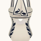 Mornarsko modra halter strappy visoko pasovana enodelna kopalke