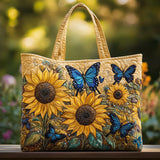 Artisanal Bag - Sunflower Shape with Blue Butterflies