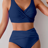 Visok Pas Trdno Bodycon Dva Kosa Kopalni Set