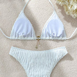 Bikini set s teksturo in vrvico