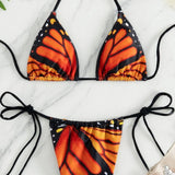 Bikini komplet z dvema deloma z metuljnim potiskom