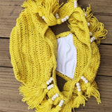 Boho Kvačkana Fringed Dva Kosa Bikinija