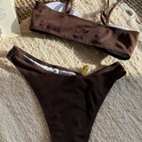 Trden Izrezan Biserasti Bikini Set