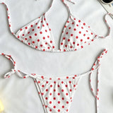 Retro Pika Dots Halter Triangularni Bikini Set