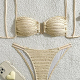 Bikini set brez hrbta z vrvico
