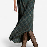Ženska maxi obleka | Tartan vzorec z žepi in brezčasnim stilom