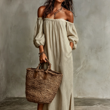 Ženska Maxi obleka | Off Shoulder & Romantičen slog
