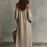 Ženska Maxi obleka | Off Shoulder & Romantičen slog