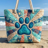 Ročno izdelana plažna torba | Motiv stopinj