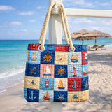 Ročno izdelana plažna torba | Morski patchwork