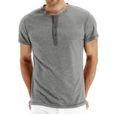 T-Shirt Henley - Mehka Tkanina S Kratko Ovratnico