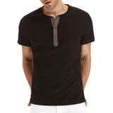 T-Shirt Henley - Mehka Tkanina S Kratko Ovratnico