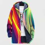 Hoodie z mavričnimi črtami