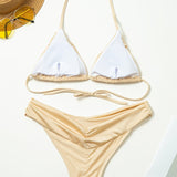 Minimalistični trdni nabran bikini set