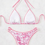 Bikini komplet s halterjem in vzorcem paisley