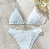Bikini set s teksturo in vrvico