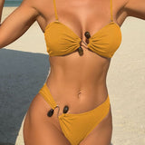 Trden Izrezan Biserasti Bikini Set