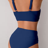 Visok Pas Trdno Bodycon Dva Kosa Kopalni Set