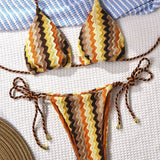 Macrame vezenina halter trikotni bikini komplet