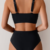 Visok Pas Trdno Bodycon Dva Kosa Kopalni Set