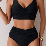 Visok Pas Trdno Bodycon Dva Kosa Kopalni Set