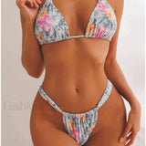 Nabrana bikini komplet srednjega pasu
