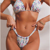 Nabrana bikini komplet srednjega pasu
