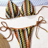 Macrame vezenina halter trikotni bikini komplet