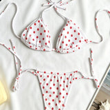 Retro Pika Dots Halter Triangularni Bikini Set