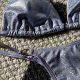 Seksi Sijajni Halter Tanga Bikini Set