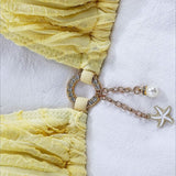 Bikini set s teksturo in vrvico