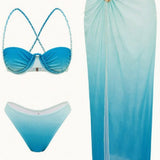 Gradient Mesh Krilo Brez Hrbtne Tri Delni Kopalni Set