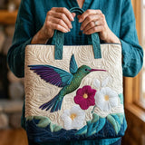 Ročno Kvačkana Torba - Kolibri in Bele Rože