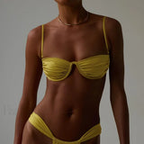 Roza mrežasti bikini set