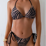 Zebra Triangularni Nizki Bikini Set